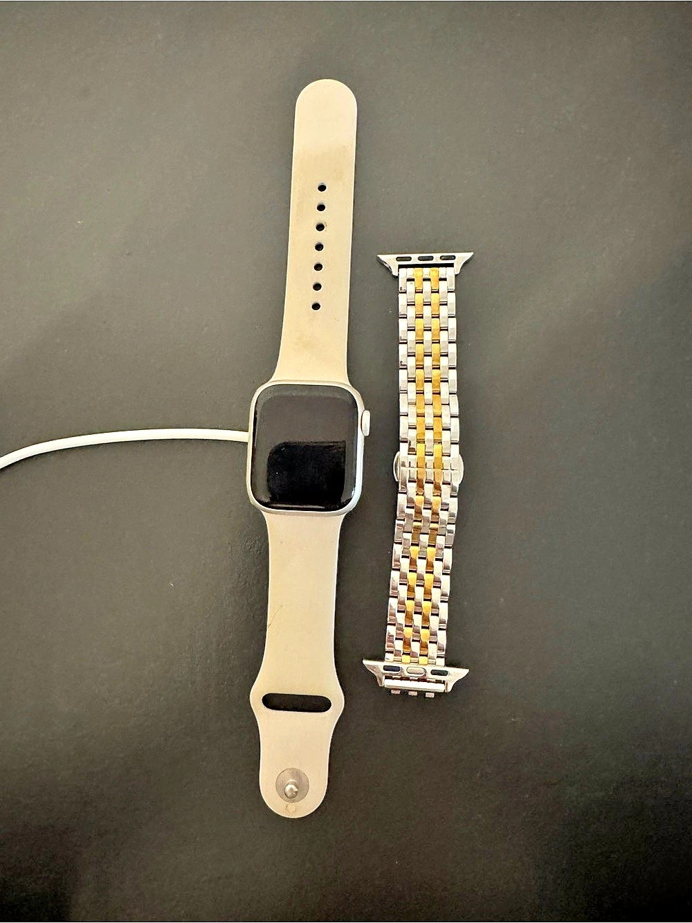 Apple Watch Series 8 41mm Smartwatch. Quince Gold and Silver link band included.